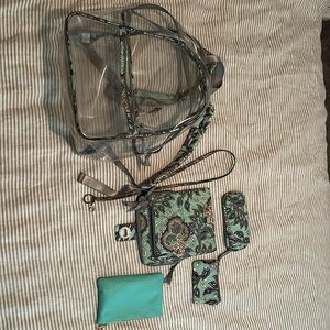 Vera Bradley FAN FLOWERS Backpack bundle *used*